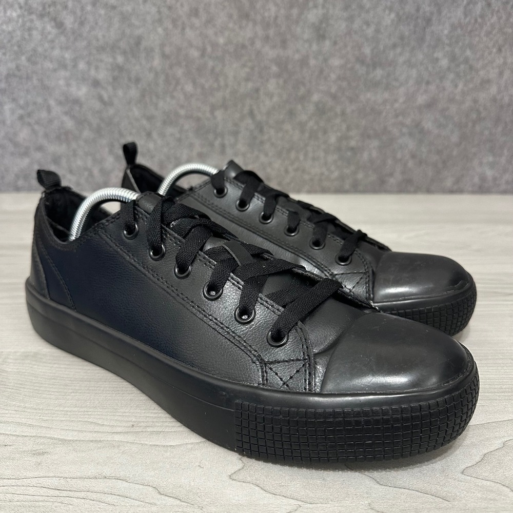 Tredsafe Kitch Shoes Mens Size 10 Black Slip Resistant Leather Work Sneakers Low